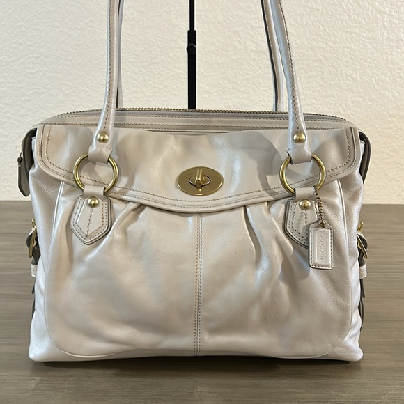 Coach Bags Coach 355 Addison Pearlized Cream Leather Spectator